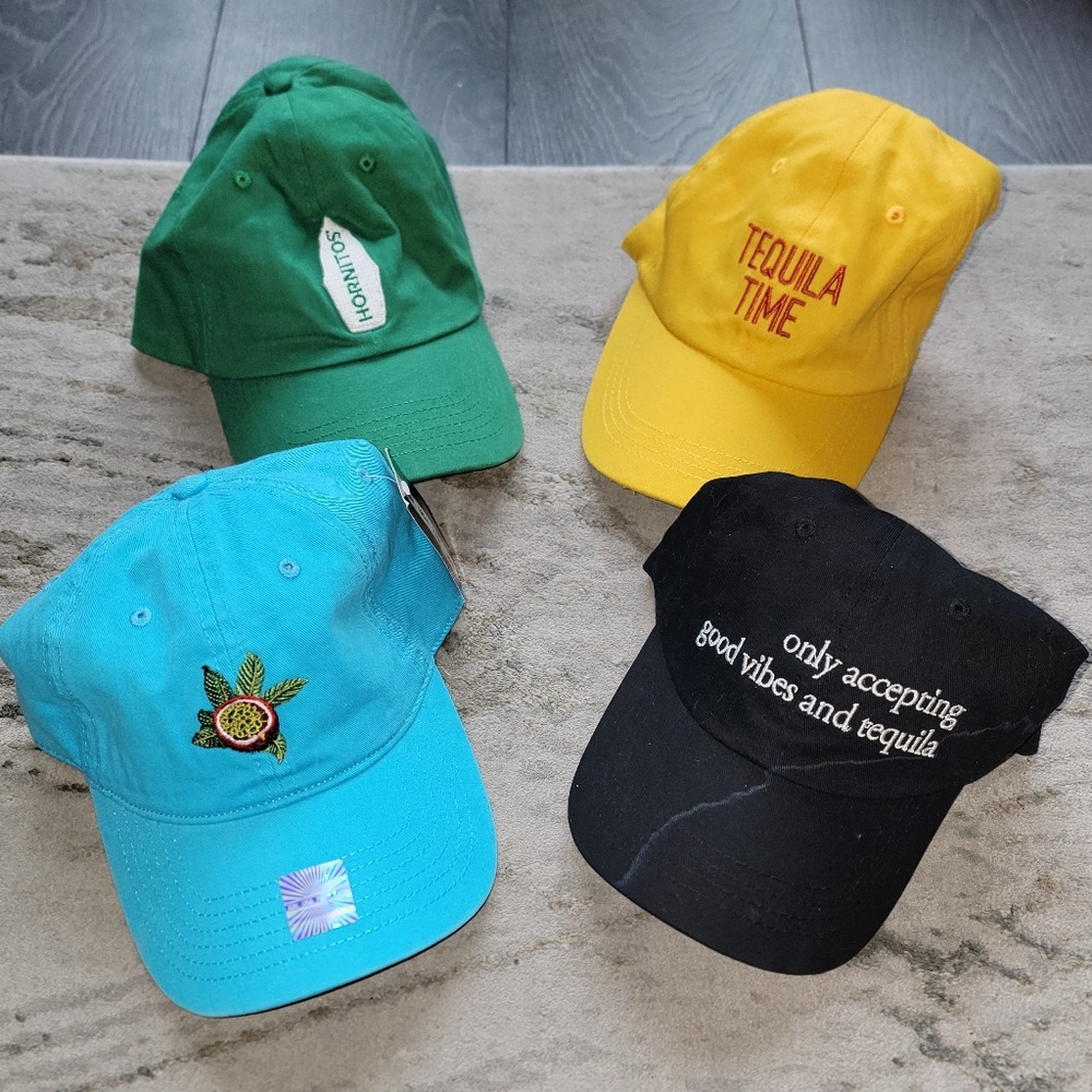 Colorful Embroidered Caps Set